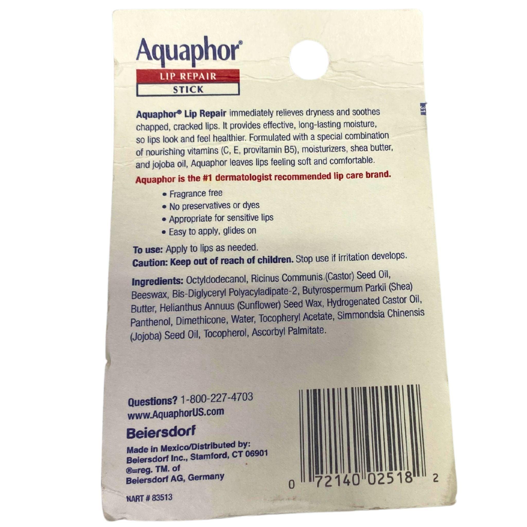 Aquaphor Lip Repair Balm for Dry & Chapped Lips - Immediate Relief, 4.8g (2 Sticks) - 96 Pieces Bulk Pack - Perfect for Winter Care, Travel & Daily Lip Protection