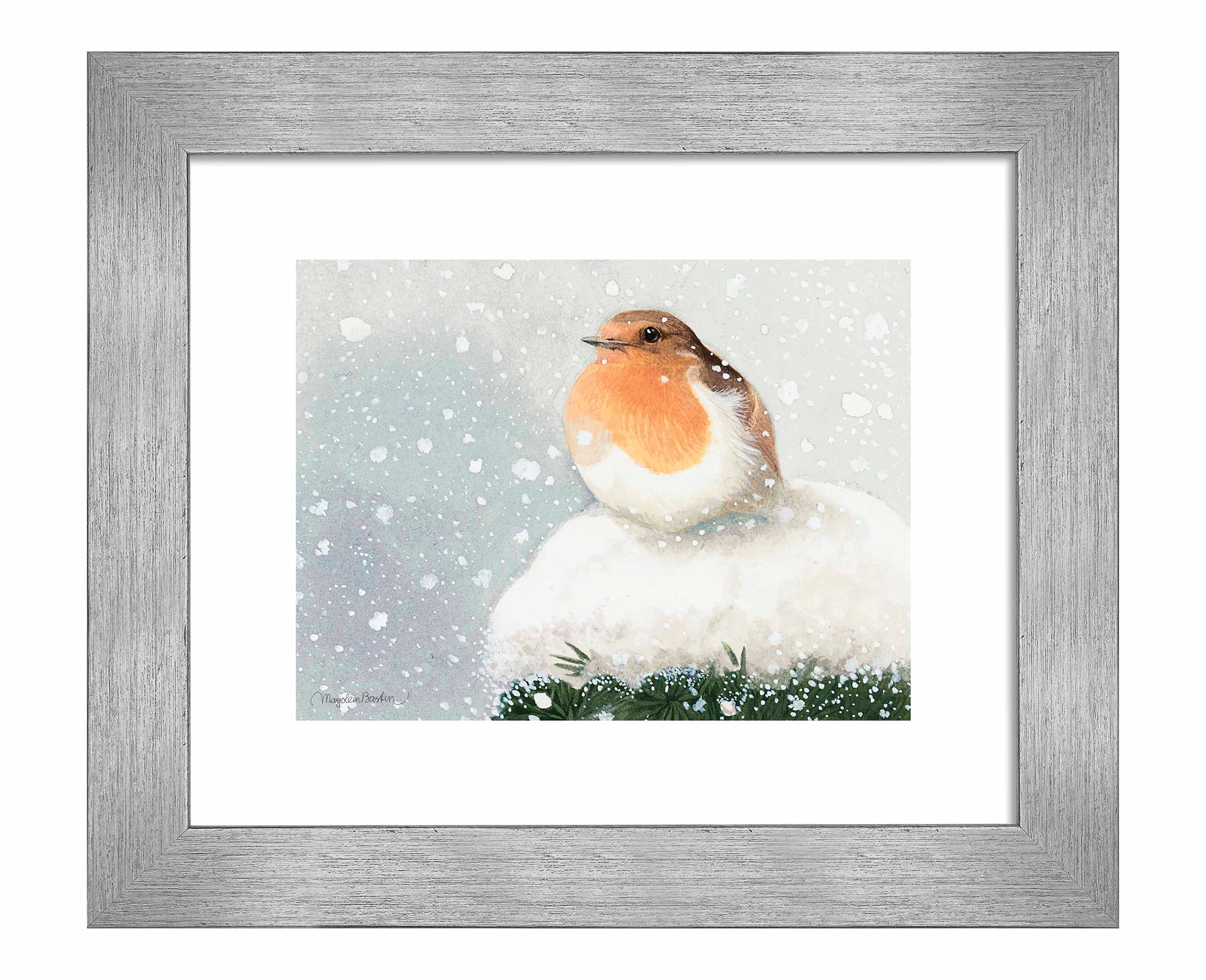 European Robin Art Prints - Handmade Bird Painting Wall Decor for Living Room, Bedroom & Office - Nature Inspired Home Decor Gifts for Bird Lovers