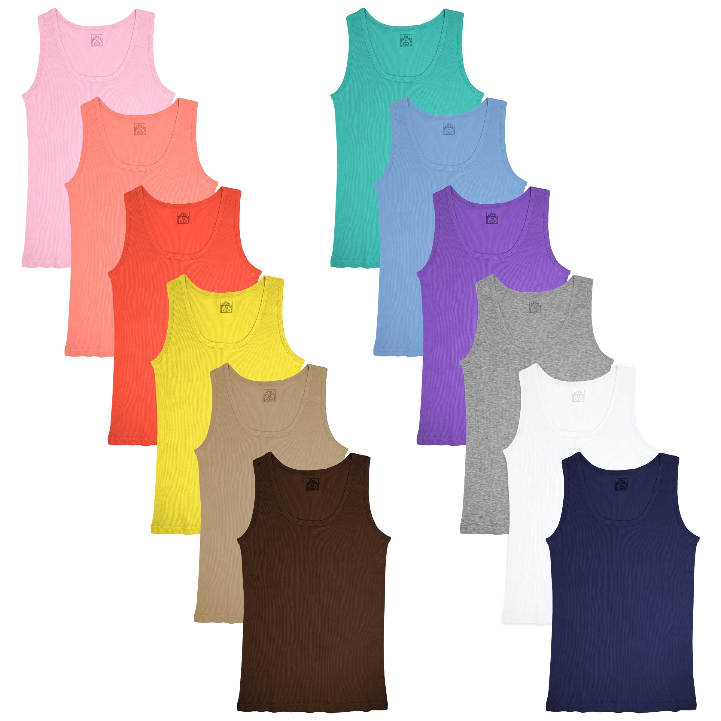 Sexy Women's Cotton Flex Tank Tops - Soft Stretchy Basic Cami Tops Multipack (3-Pack/5-Pack) for Gym, Yoga, Layering & Summer Outfits