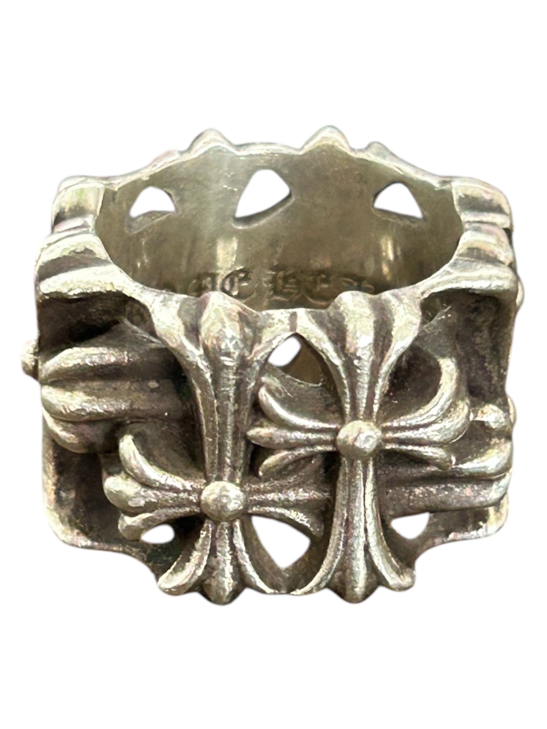 Chrome Hearts Silver Square Cemetery Ring for Men & Women - Gothic Punk Jewelry for Everyday Wear & Special Occasions
