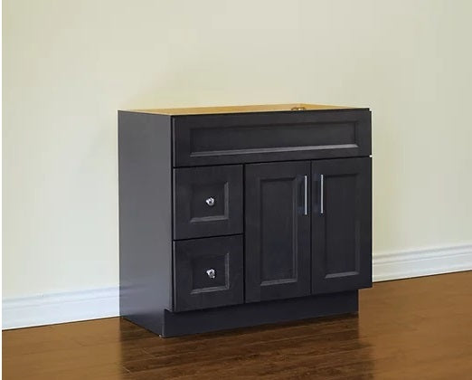 Nova 42 Inch Modern Bathroom Vanity Set with Quartz Countertop - Left Side Drawers, Soft Close Doors (3 Color Options) - Perfect for Small Bathrooms & Powder Rooms