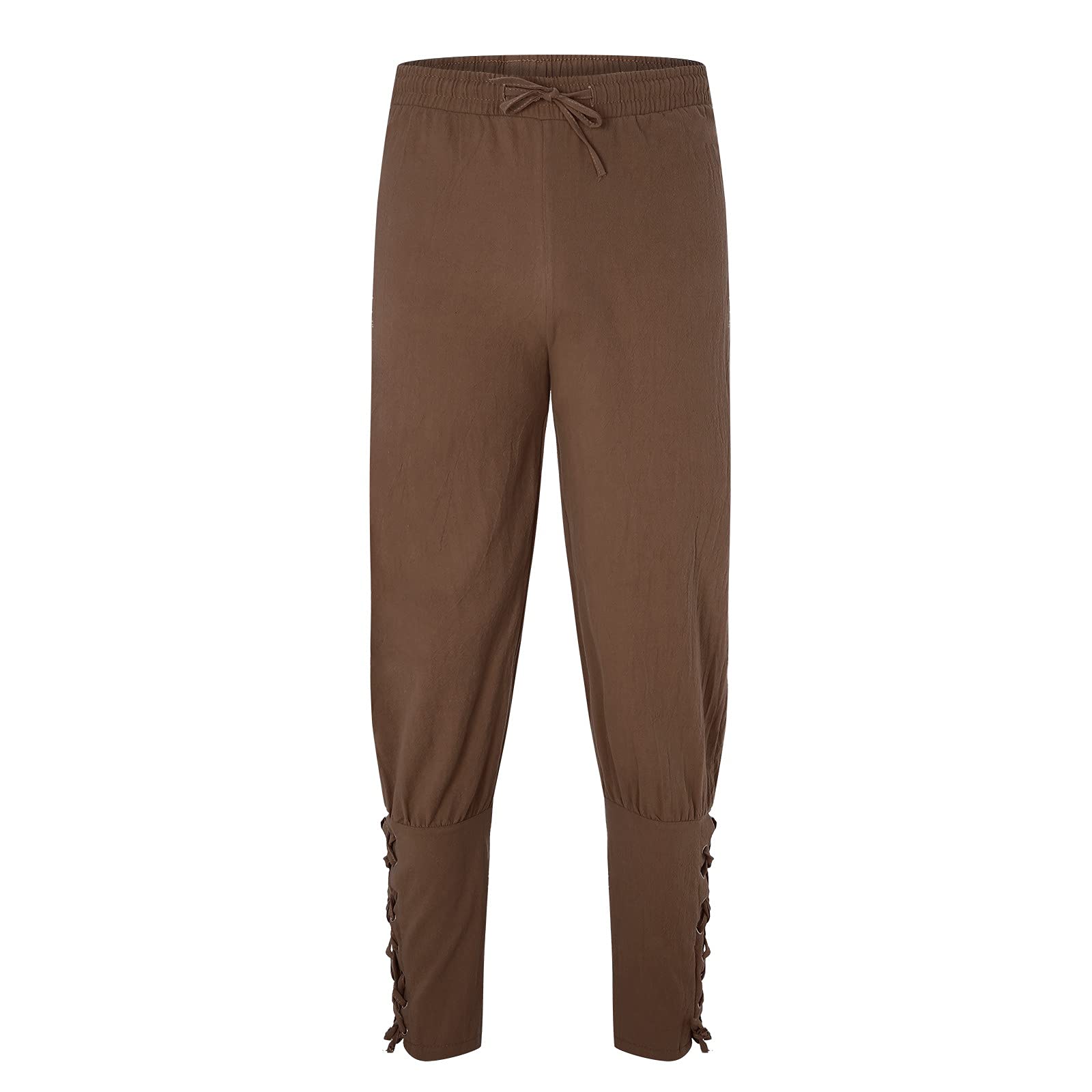 Men's Solid Color Cuff Jogger Pants with Drawstring Waist - Comfortable Casual Track Pants for Workout, Lounge & Everyday Wear