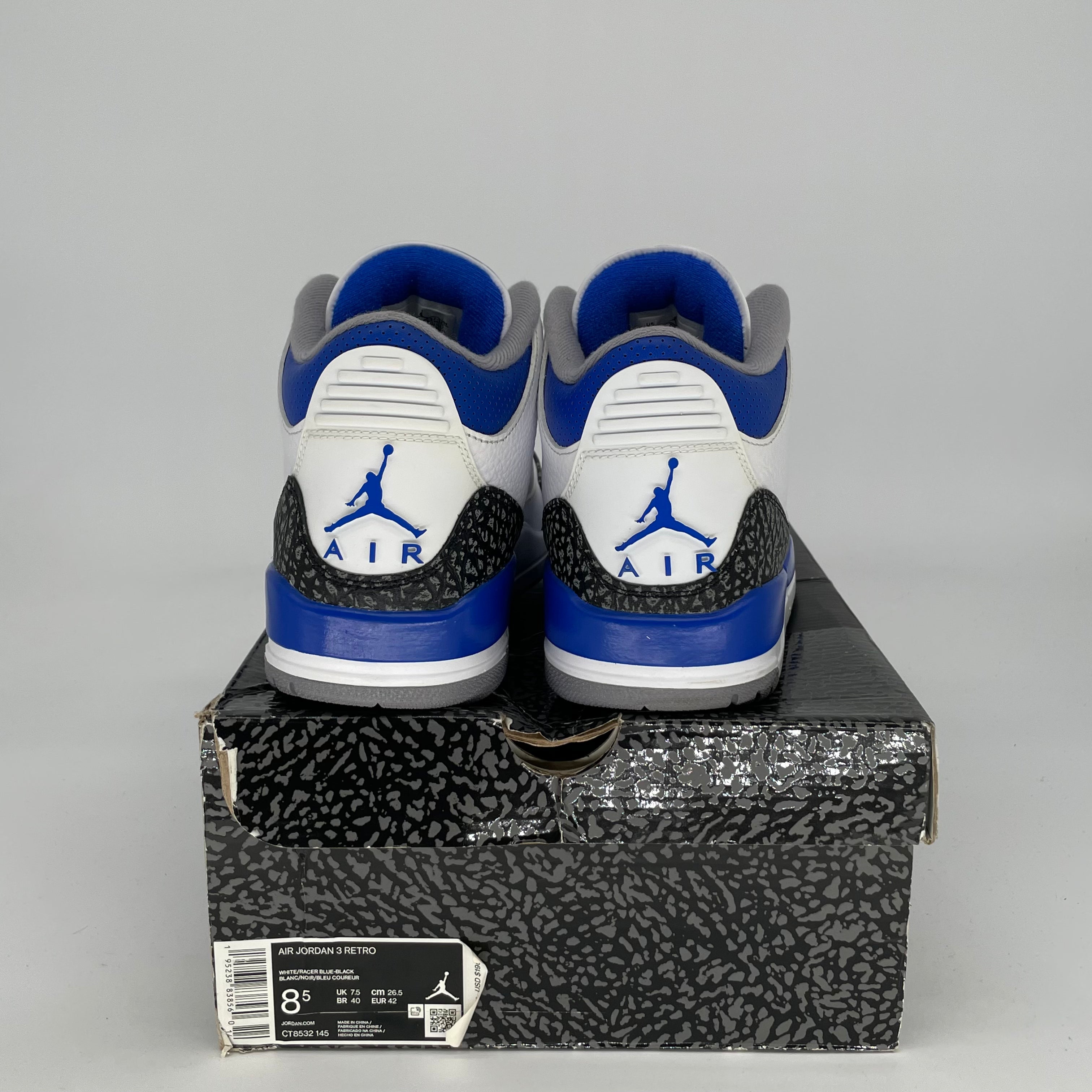 AIR JORDAN 3 RACER BLUE Men's/Women's Sneakers - Size 8.5/10W (CT8532-145) - Retro Basketball Shoes for Running, Training & Streetwear Fashion