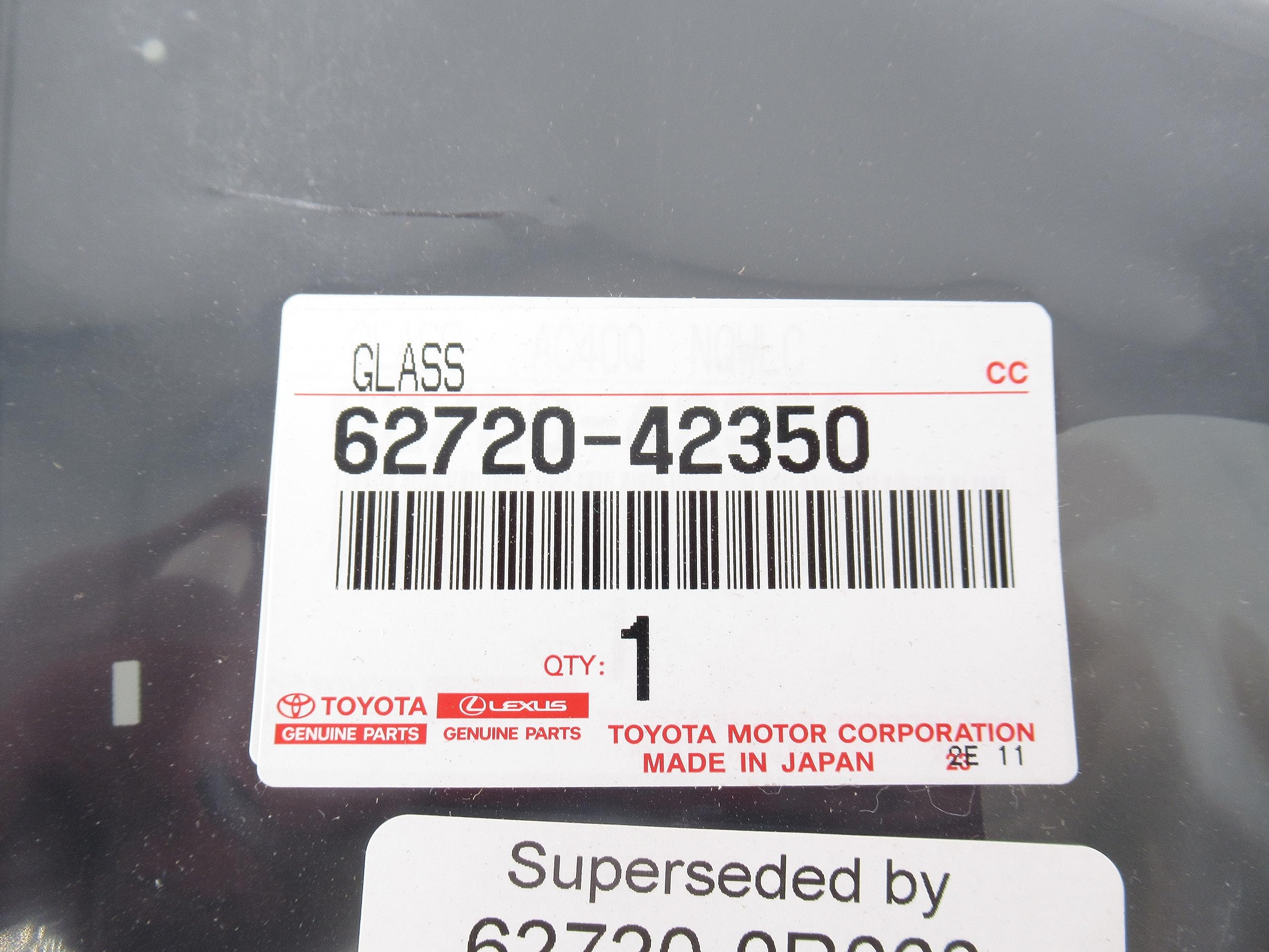 Toyota Tempered Glass Rear Window Replacement - Stainless Steel Frame - Part #62720-42350 - Perfect for Toyota Car Models - Durable & Shatterproof for Enhanced Safety & Visibility
