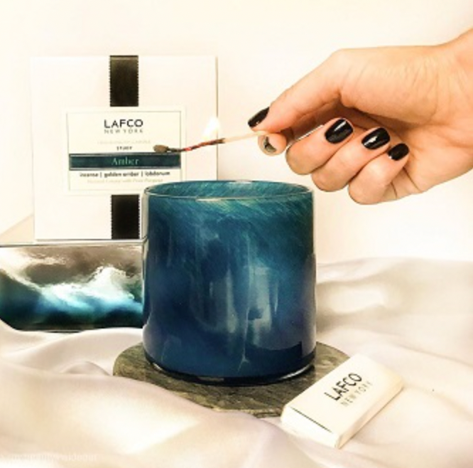 LAFCO Amber Scented Candle 15.5oz - Luxury Home Fragrance for Relaxation & Aromatherapy | Perfect for Bedroom, Bathroom & Living Room Decor