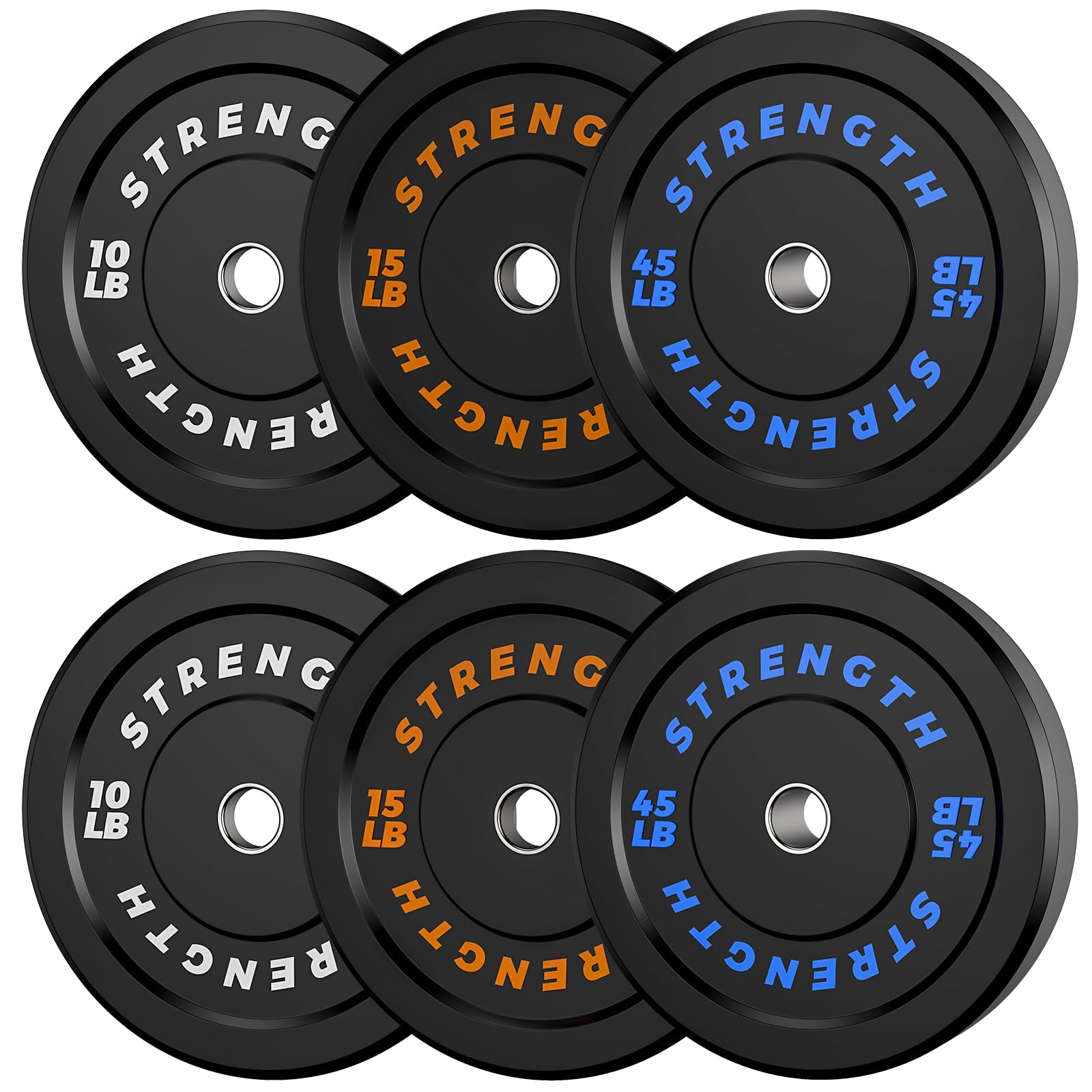 Olympic Bumper Plates Set - Premium Virgin Rubber Weight Plates for CrossFit, Powerlifting & Strength Training - Perfect for Home Gyms & Commercial Fitness Centers
