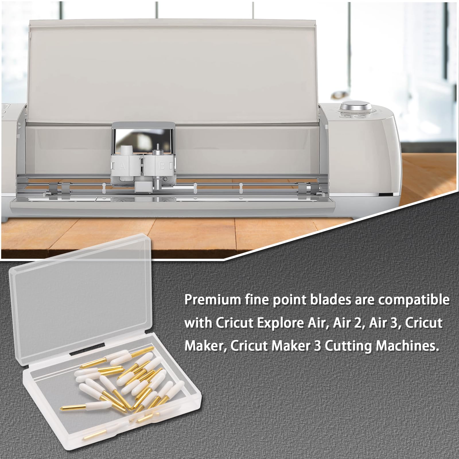 Coitak 20-Pack Premium Fine Point Replacement Blades for Cricut Explore Air/Air 2/Air 3/Maker/Maker 3 - Precision Cutting Blades with Housing - Perfect for DIY Crafts, Vinyl Decals & Paper Projects