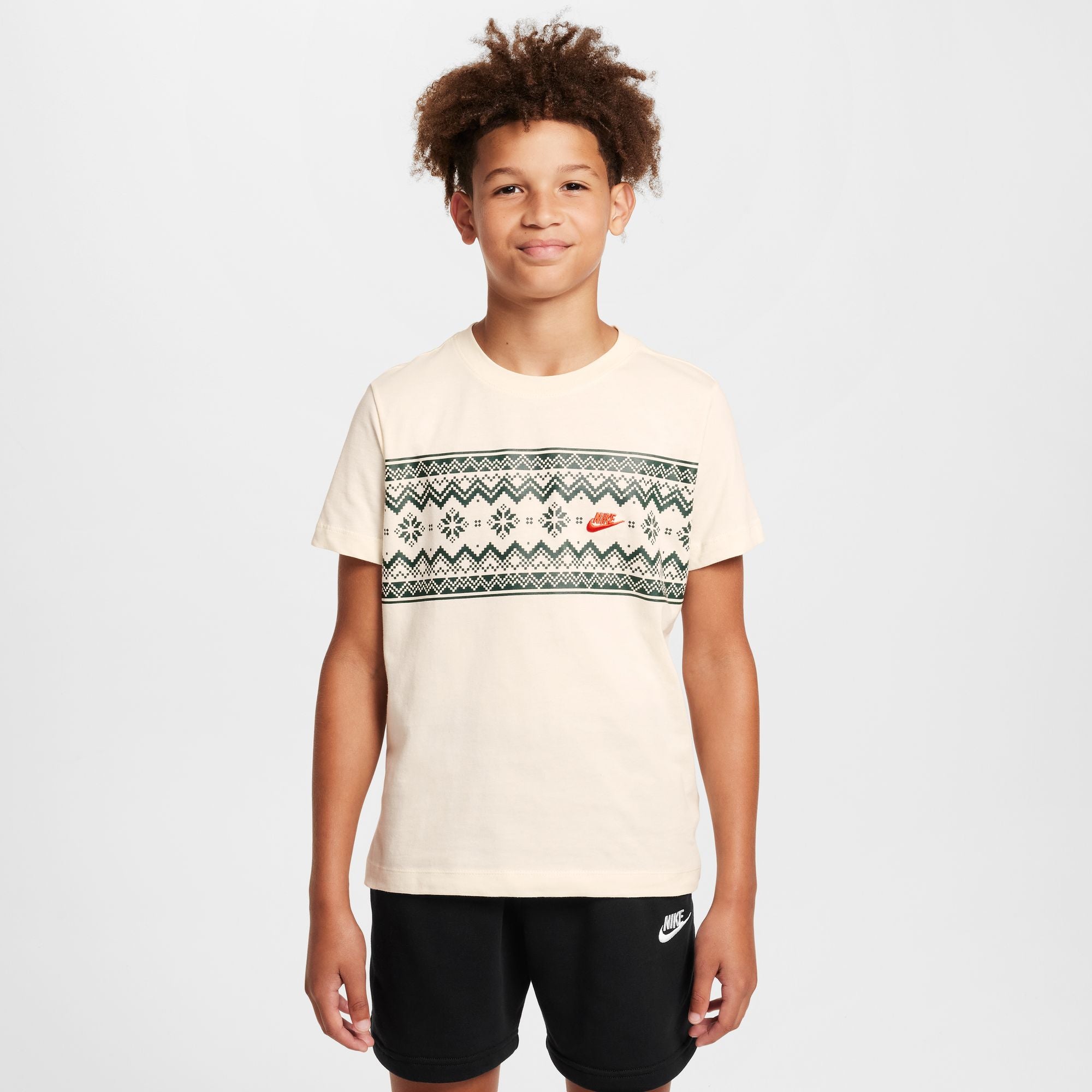 Nike Boys' Christmas Graphic T-Shirt - Youth Holiday Sweater Tee for Festive Parties & Family Gatherings
