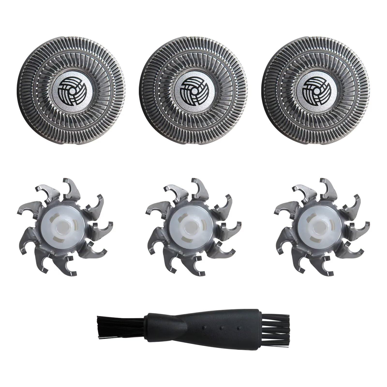 3-Pack SW-S7105 Replacement Shaver Heads - Compatible with Waterproof Electric Razors for Wet & Dry Shaving - Includes Cleaning Brush - Perfect for Travel & Daily Grooming