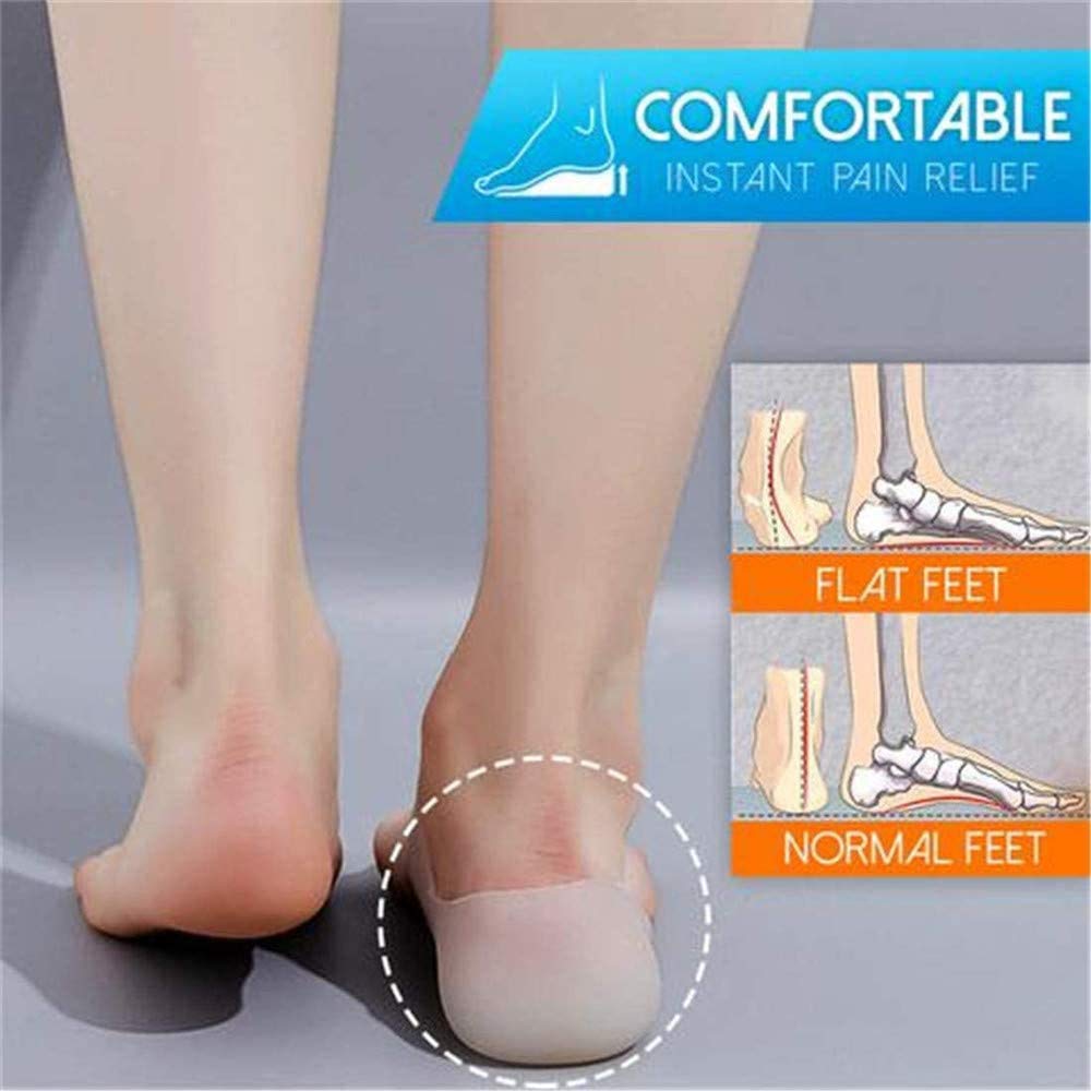 Discreet Height Increasing Insoles for Men & Women - 5cm Invisible Silicone Heel Lift Pads, Comfortable Footbed Enhancers for Shoes - Perfect for Work, Dating & Everyday Wear (White)