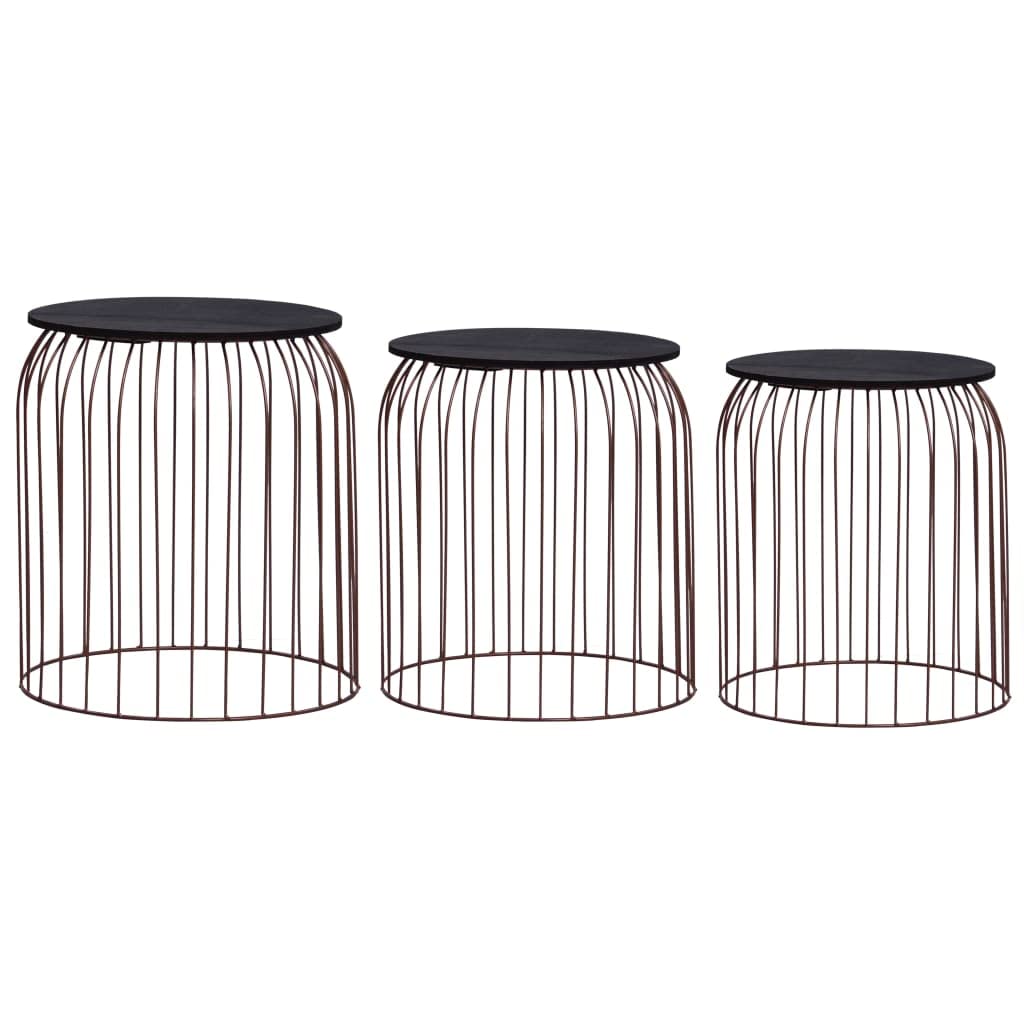 CHARMMA 3-Piece Copper Coffee Table Set - Modern Living Room Furniture for Home Decor & Entertaining