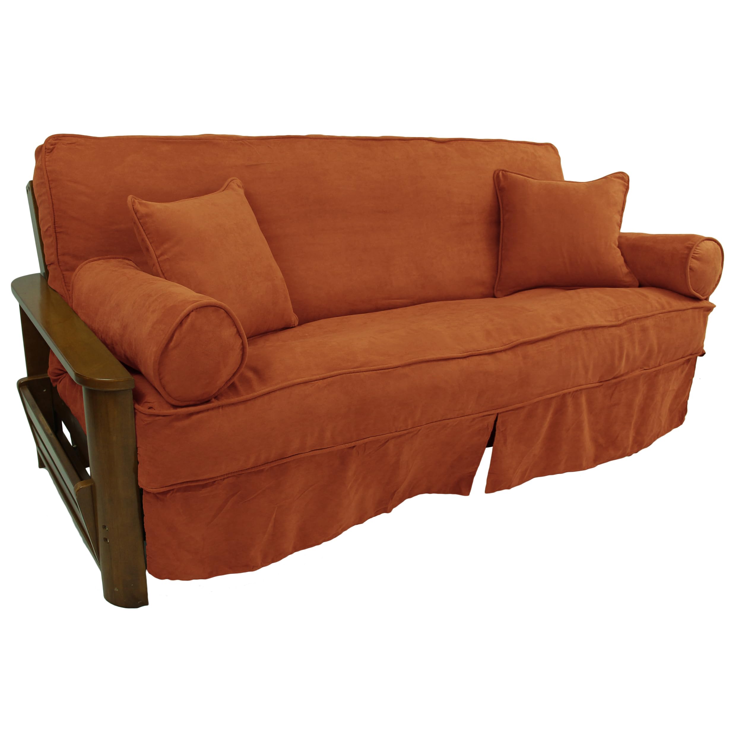 Blazing Needles Microsuede Futon Slipcover Set with 4 Throw Pillows - Full Size (8