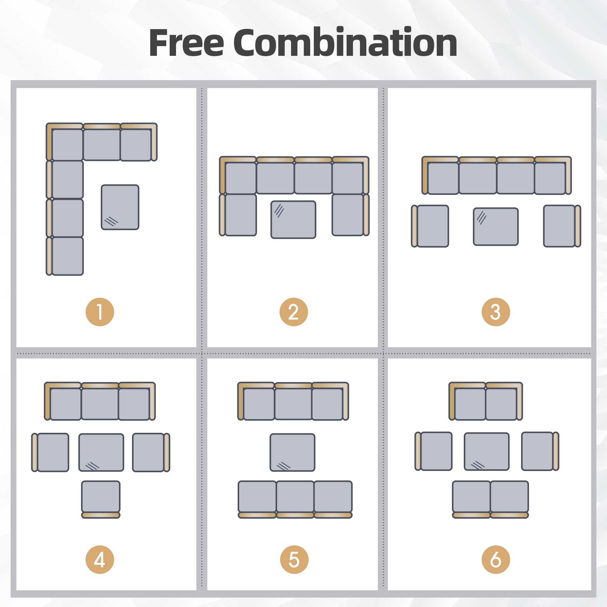 7-Piece Outdoor Patio Furniture Set with Cushions - PE Rattan Wicker Sectional Sofa & Coffee Table - Waterproof & Durable for Garden, Deck, Poolside (Gray) | Perfect for Backyard Relaxation, Outdoor Entertaining & Lounging