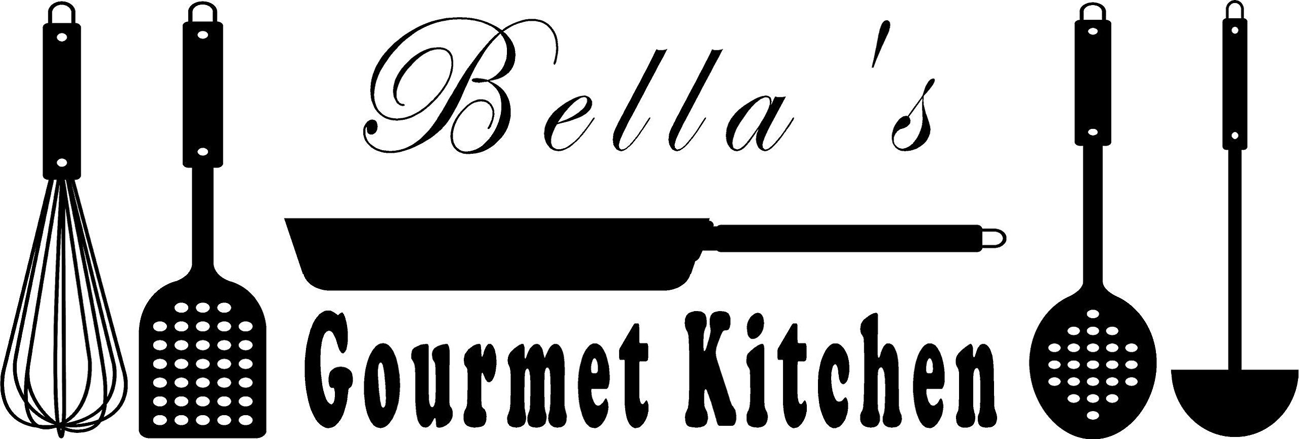 Custom Name Gourmet Kitchen Vinyl Decal Lettering - Personalized Wall Art for Home & Kitchen Decor - Perfect for Backsplash, Cabinets, and Coffee Bar Decoration