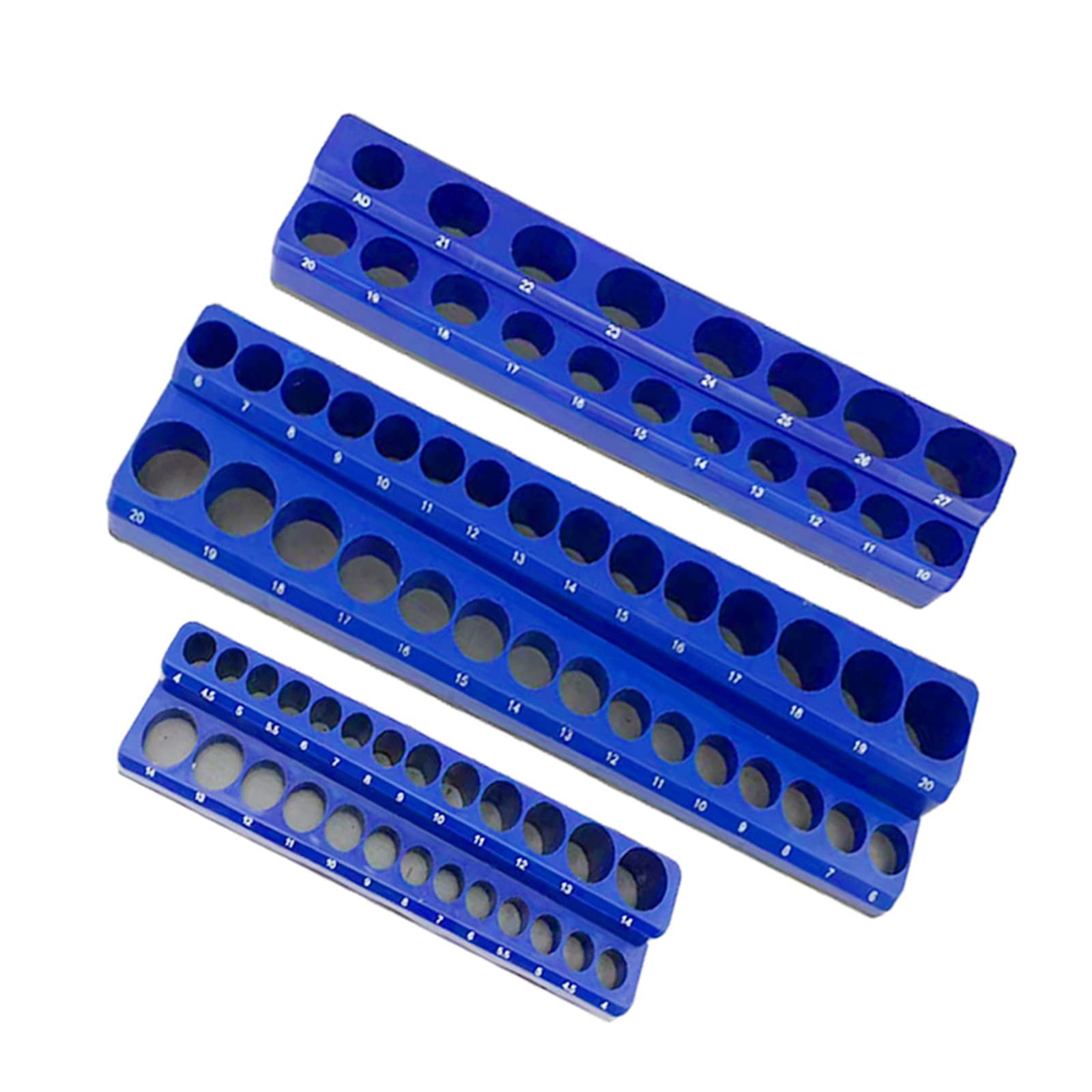 Magnetic Socket Holder Organizer - Heavy Duty Plastic Tool Storage Rack for 1/8