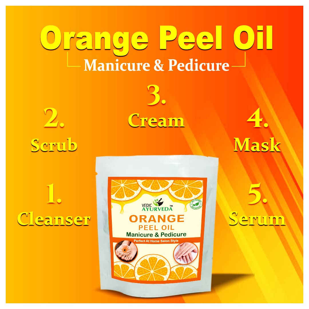 Vedicayurveda Manicure Pedicure Spa Kit with Orange Peel Oil - Hand & Foot Care Set for Cleansing, Moisturizing & Smoothing Skin | Perfect for At-Home Spa Days & Self-Care Routines