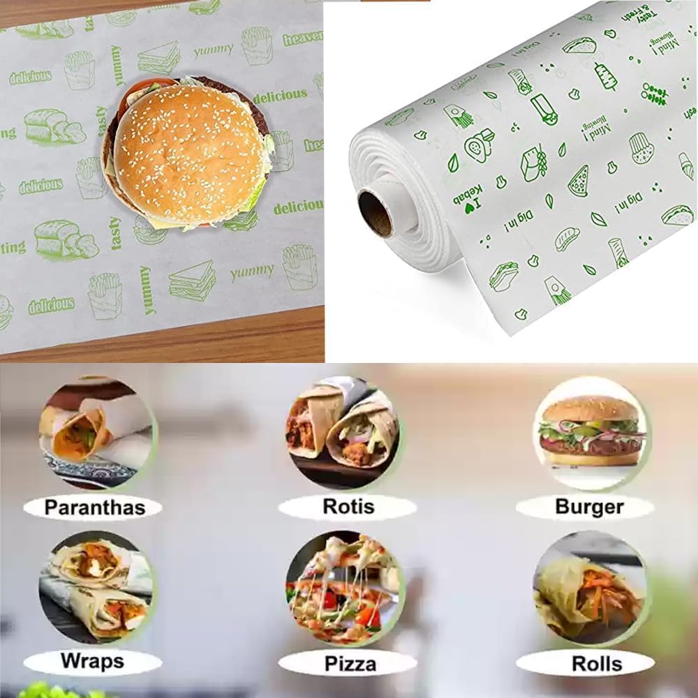 KARRON 100% Food Grade Butter Paper Roll 25M - Non-Stick Baking Parchment Paper for Roti Wrapping, Cookies, Cakes & Pastries - Perfect for Home Baking & Restaurant Use