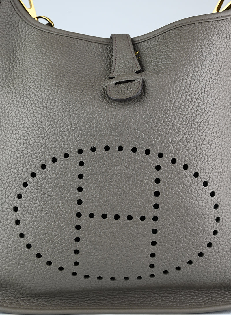Authentic Hermès Evelyne 29 Leather Shoulder Bag in Taupe - Perfect for Work, Travel & Everyday Luxury