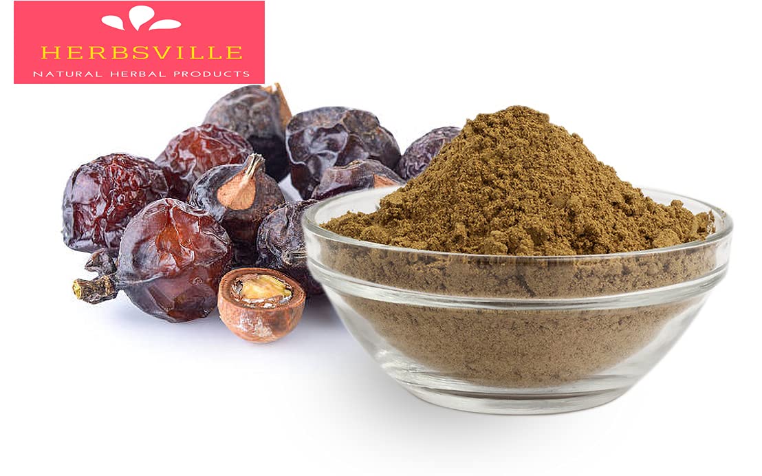 Organic Soapnut Powder (Sapindus Mukorossi) - 100% Pure Reetha Powder for Natural Hair & Skin Care | Promotes Hair Growth, Scalp Treatment & Shine | Chemical-Free Shampoo Alternative (Pack of 3 x 100g) | Perfect for DIY Beauty, Ayurvedic Remedies & Eco-Friendly Cleaning