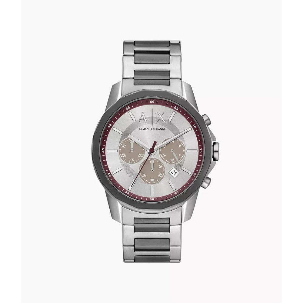 Armani Exchange AX1745 Men's Watch - Gray Dial & Stainless Steel Strap for Business, Casual & Formal Wear | Water Resistant Chronograph Watch for Men
