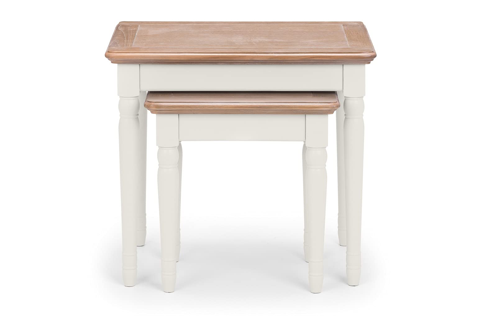 Provence Nest of Tables - Set of 3 Grey & Limed Oak Side Tables | Modern Living Room, Bedroom, or Office Furniture | Space-Saving End Tables with Storage