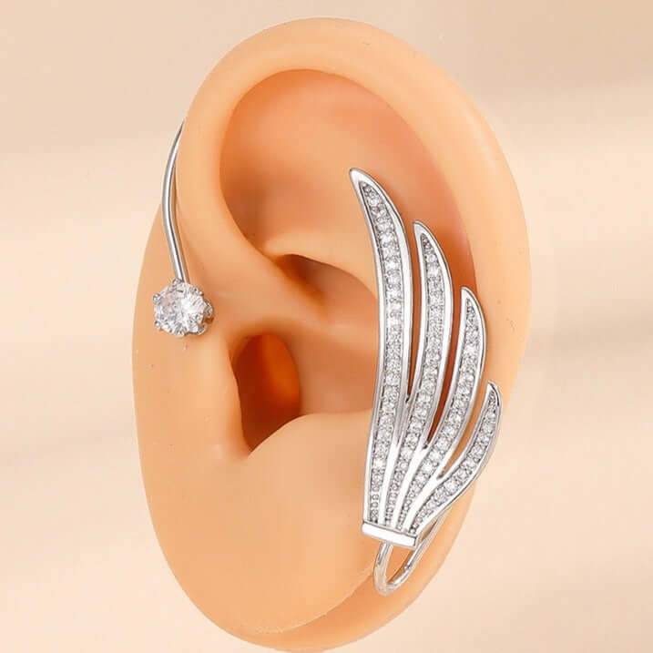 No-Piercing Phoenix Wings Diamond Ear Cuff Ear Crawler for Women - Elegant Clip-On Earrings for Parties & Special Occasions | EC1024