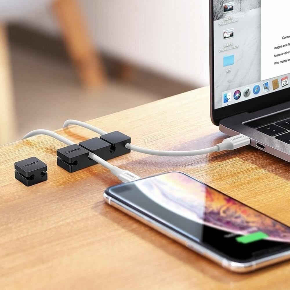 TrustBlai Magnetic Cable Clips - 12 Pack Strong Adhesive Cord Organizer for Phone Charger, Desk & Nightstand - Hide Wires & Keep Appliances Tidy (Perfect for Home, Office & Travel)