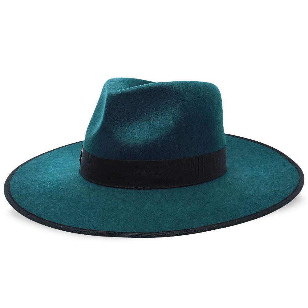 Walrus Hats Capri Pink Wide Brim Wool Felt Fedora Hat for Women - Stylish Sun Protection & Fashion Accessory for Outdoor Events, Beach Vacations, and Everyday Wear