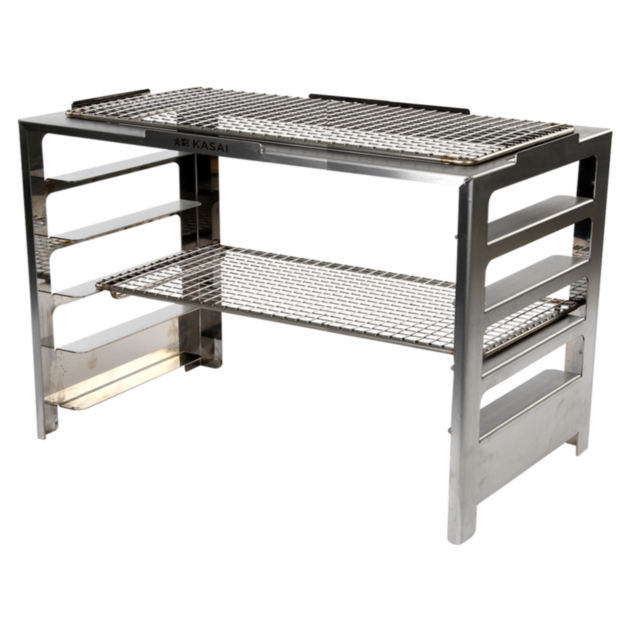 Premium Kasai Konro Robata Rack for XL Grills - Heavy Duty Stainless Steel Charcoal Grill Accessory for Outdoor BBQ, Camping & Backyard Cooking