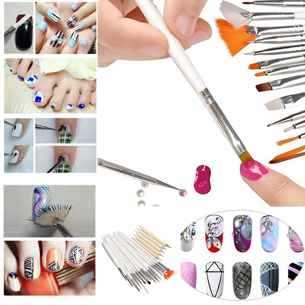 Professional Nail Art Brushes Set - 15 Piece Acrylic Nail Painting & Design Tools Kit with Fine Tip Drawing Pen for Salon & DIY Manicure | Perfect for Gel Polish, French Tips & Intricate Nail Art Designs