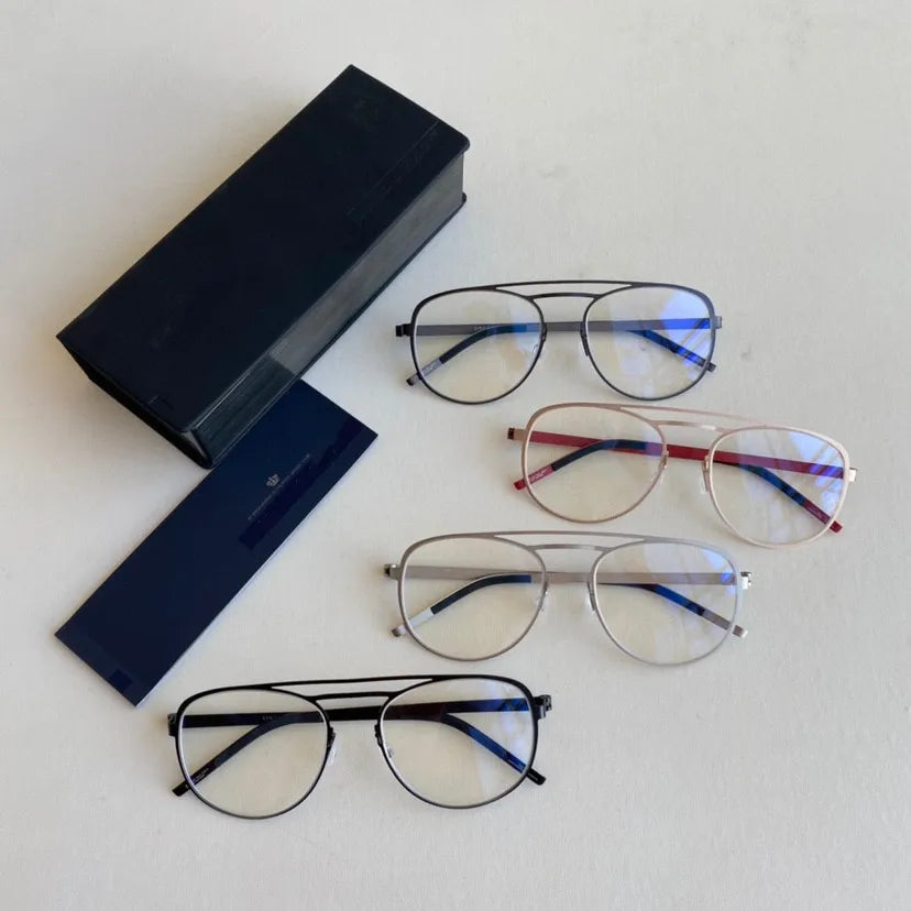Aimee Unisex Full Rim Oval Double Bridge Titanium Eyeglasses 9617 - Lightweight Durable Frame for Reading, Work & Fashion | Blue Light Blocking Glasses for Computer Use & Daily Wear