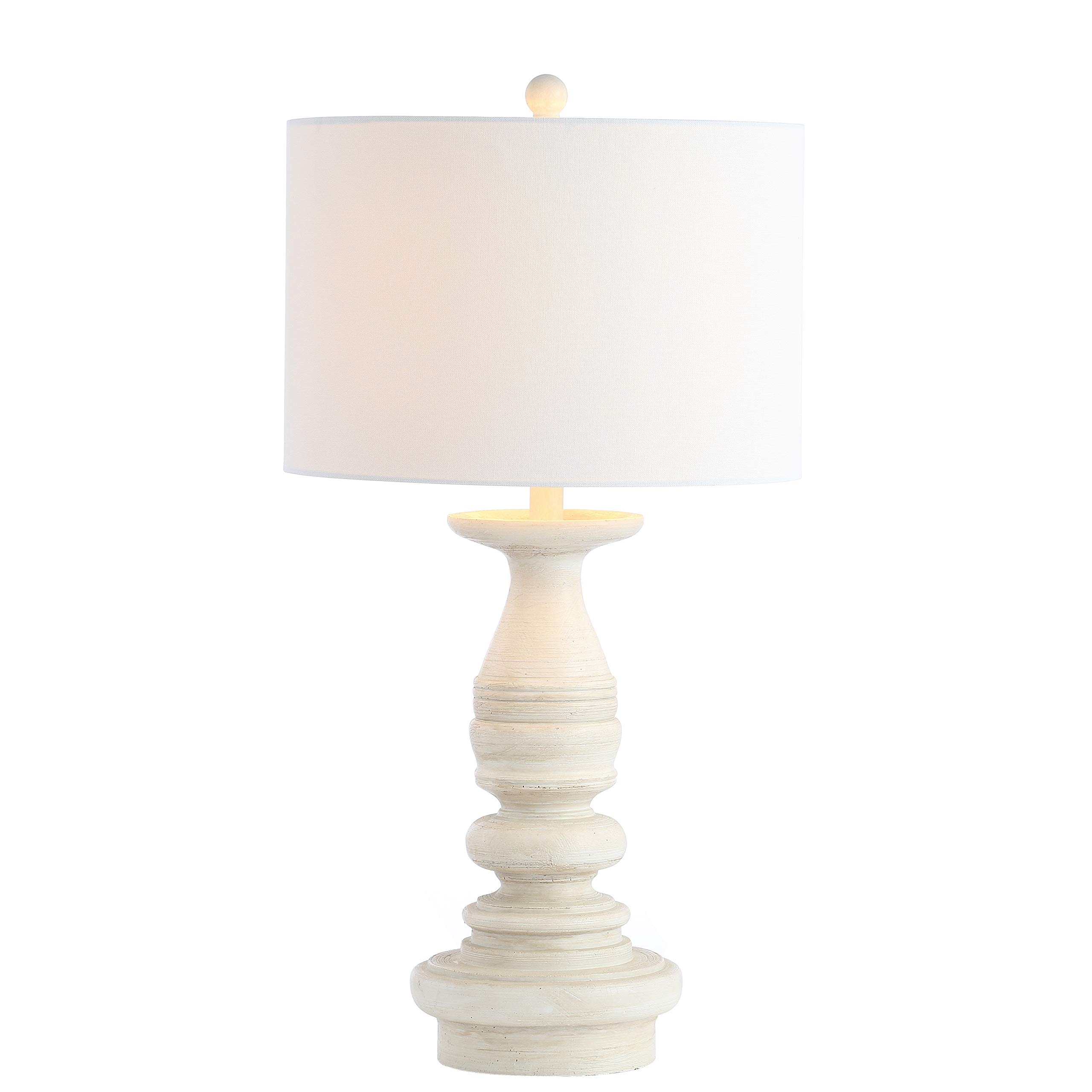 SAFAVIEH Jareth 29-inch White Wash Table Lamp Set of 2 with LED Bulbs - Modern Bedside Lighting for Bedroom, Living Room & Home Office - Perfect for Reading, Working & Ambient Decor