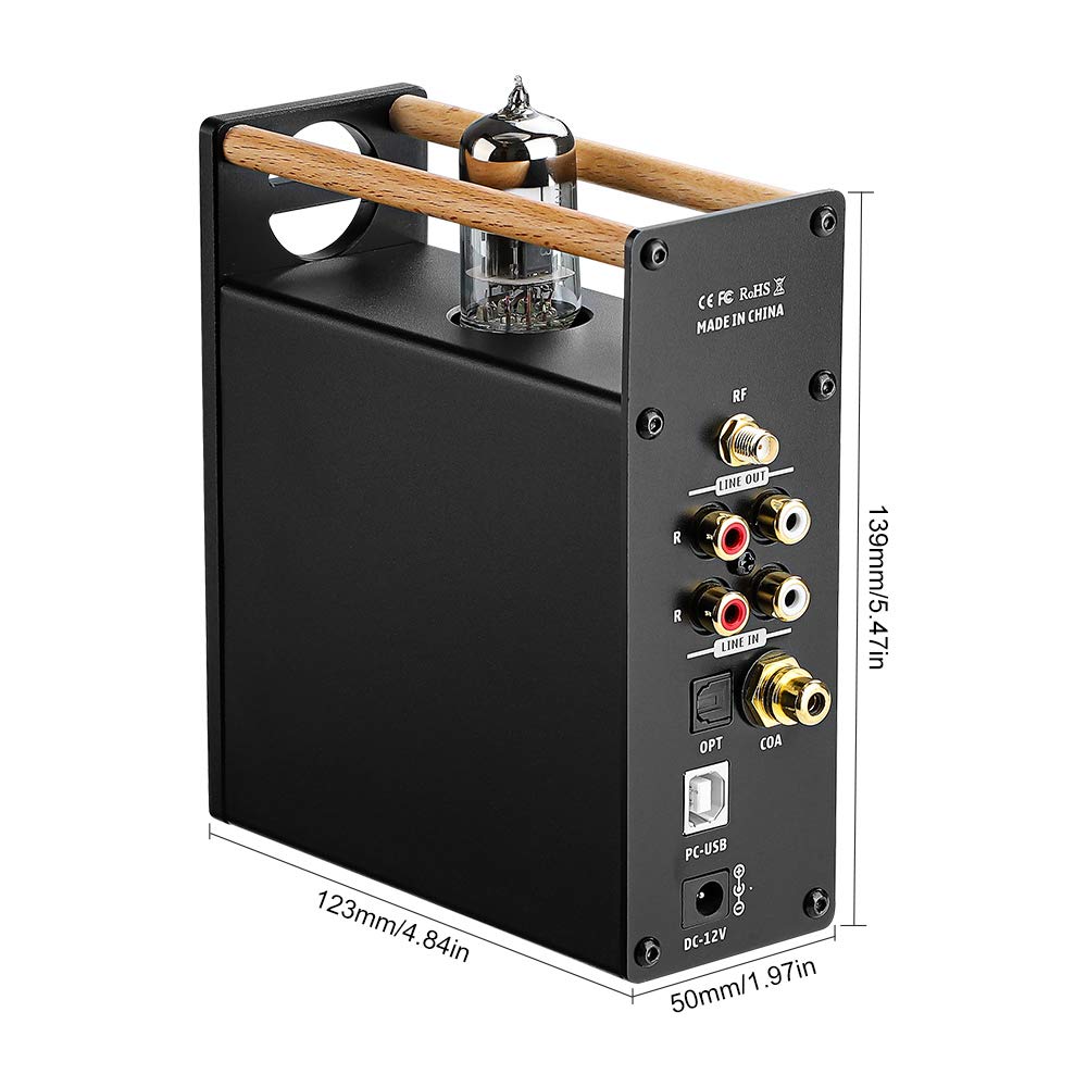 AIYIMA T8 6N3 Tube Preamplifier with Bluetooth 5.0, Hi-Fi Headphone Amp, USB DAC, APTX HD - Wireless Audio Receiver for Home Stereo System, PC & Turntable (Includes Remote Control) - Perfect for Vinyl Enthusiasts & Audiophiles
