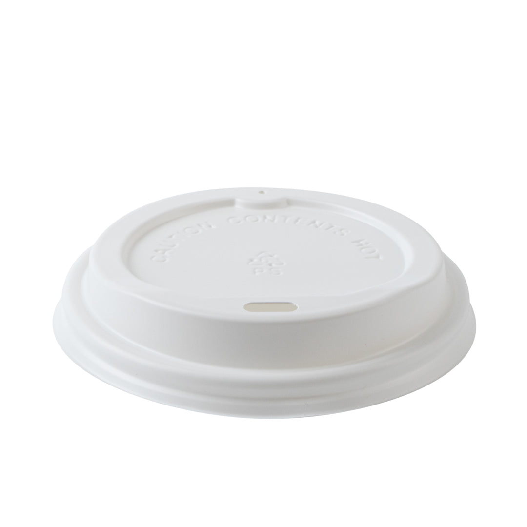 8 oz Red Paper Ripple Wall Coffee Cups with White Lids - 20 Count Box (3.5