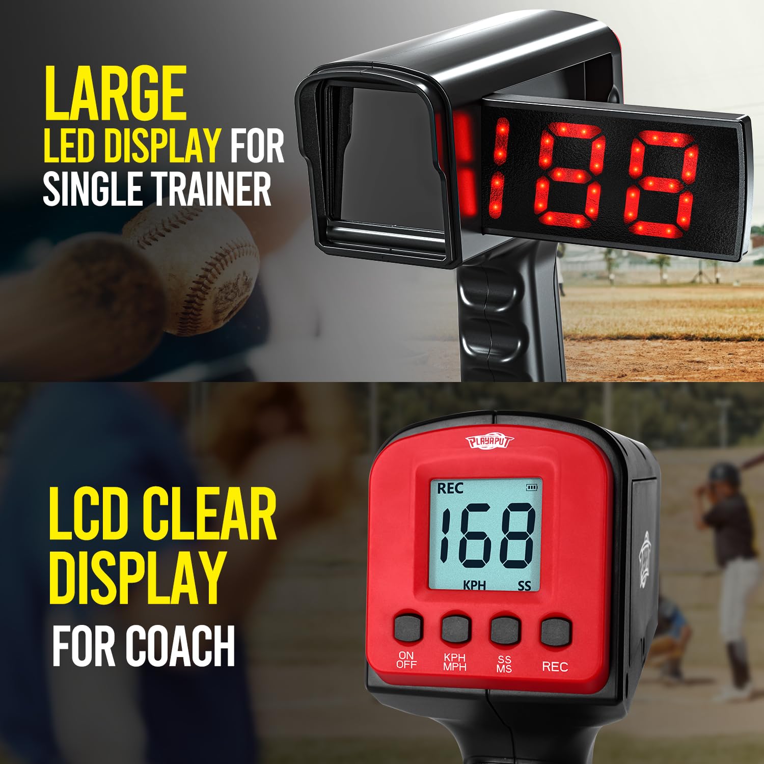 **Baseball Radar Guns for Speed Training - LED & LCD Display Speed Sensor with Handheld & Hands-Free Modes, Tripod Included - Perfect for Baseball Players, Coaches & Practice Sessions**