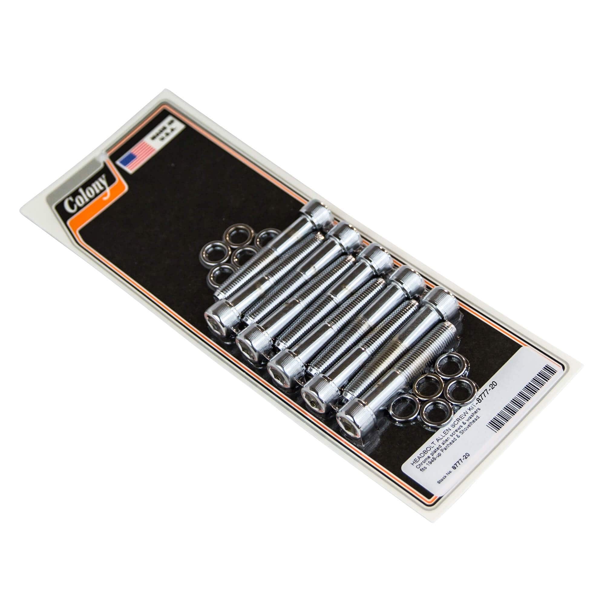 20-Piece Allen Head Bolt Screw Kit for 1948+ Harley Davidson Panhead & Shovelhead - Chrome Plated | Motorcycle Engine Repair & Maintenance Accessories