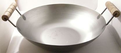 14 Inch Carbon Steel Wok Pan - Flat Bottom Double Handle for Stir Frying (35.5cm) - Perfect for Home Cooking & Professional Chefs