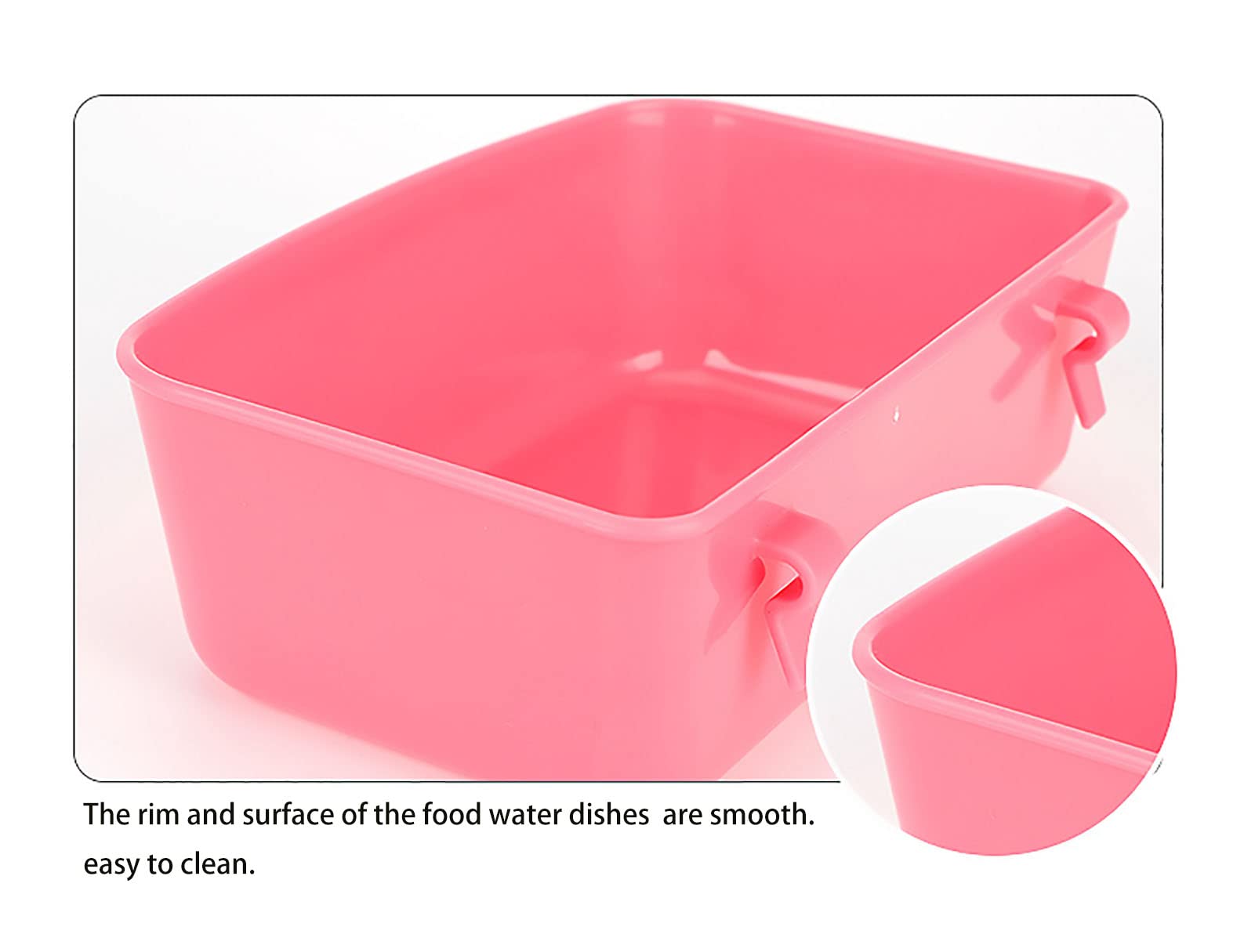 3-Pack Hanging Rabbit Feeder & Waterer - 15oz Durable Plastic Food & Water Bowl for Chickens, Guinea Pigs, Pigeons, Doves, Puppies, Cats, Birds & Small Pets - Perfect for Cages, Coops & Outdoor Use