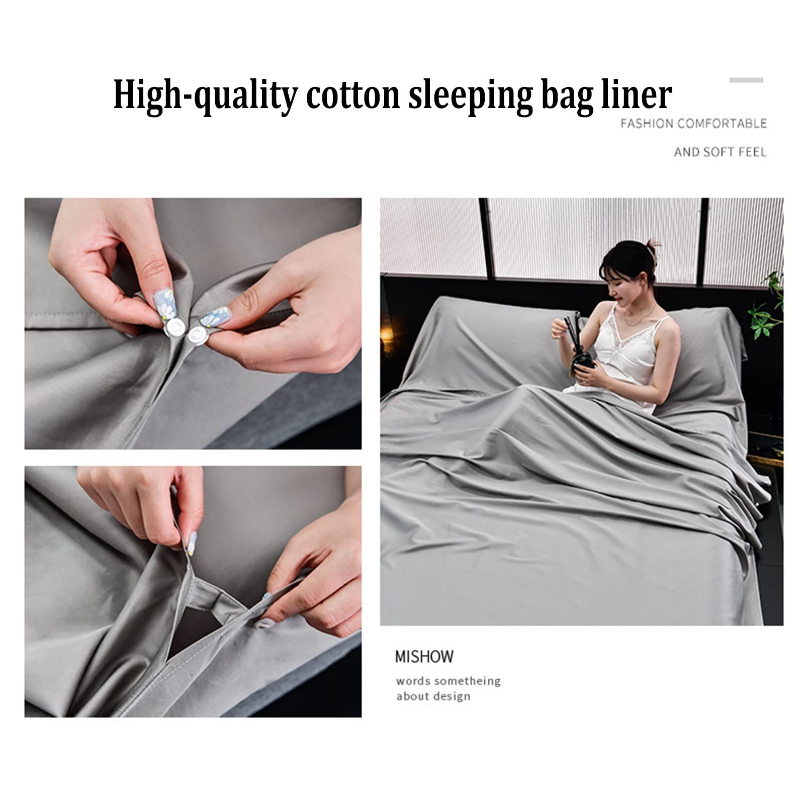Ultra-Light Cotton Sleeping Bag Liner for Camping & Travel - Breathable 4-Season Portable Bed Sheet for Hotels, Hostels & Outdoor Adventures - Perfect for Backpacking, Hiking and Family Trips