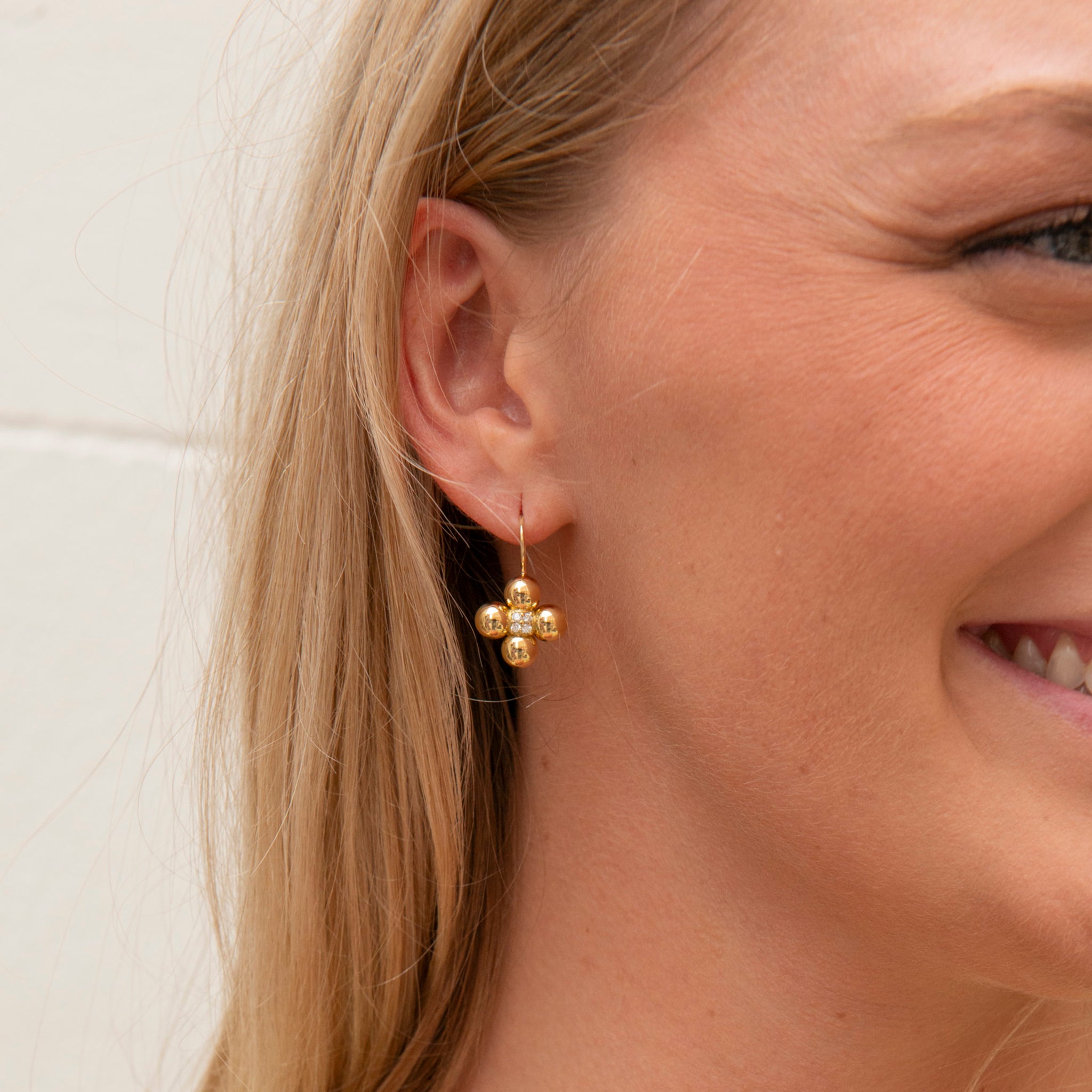 Paul Morelli Diamond Golden Sequence Drop Earrings - Elegant 14K Gold Dangle Earrings for Women, Perfect for Weddings, Parties & Special Occasions