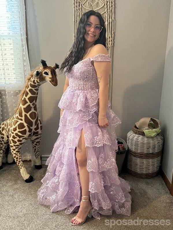 Elegant Light Purple Off-Shoulder A-Line Long Prom Dress for Women | Evening Gown 13733 | Perfect for Homecoming, Formal Parties & Special Occasions