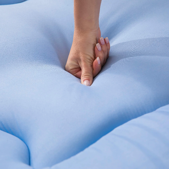 MAXYOYO Ultra Thick Japanese Floor Futon Mattress - Dusty Blue | Comfortable Sleeping & Lounging for Small Spaces, Guest Rooms & Minimalist Homes