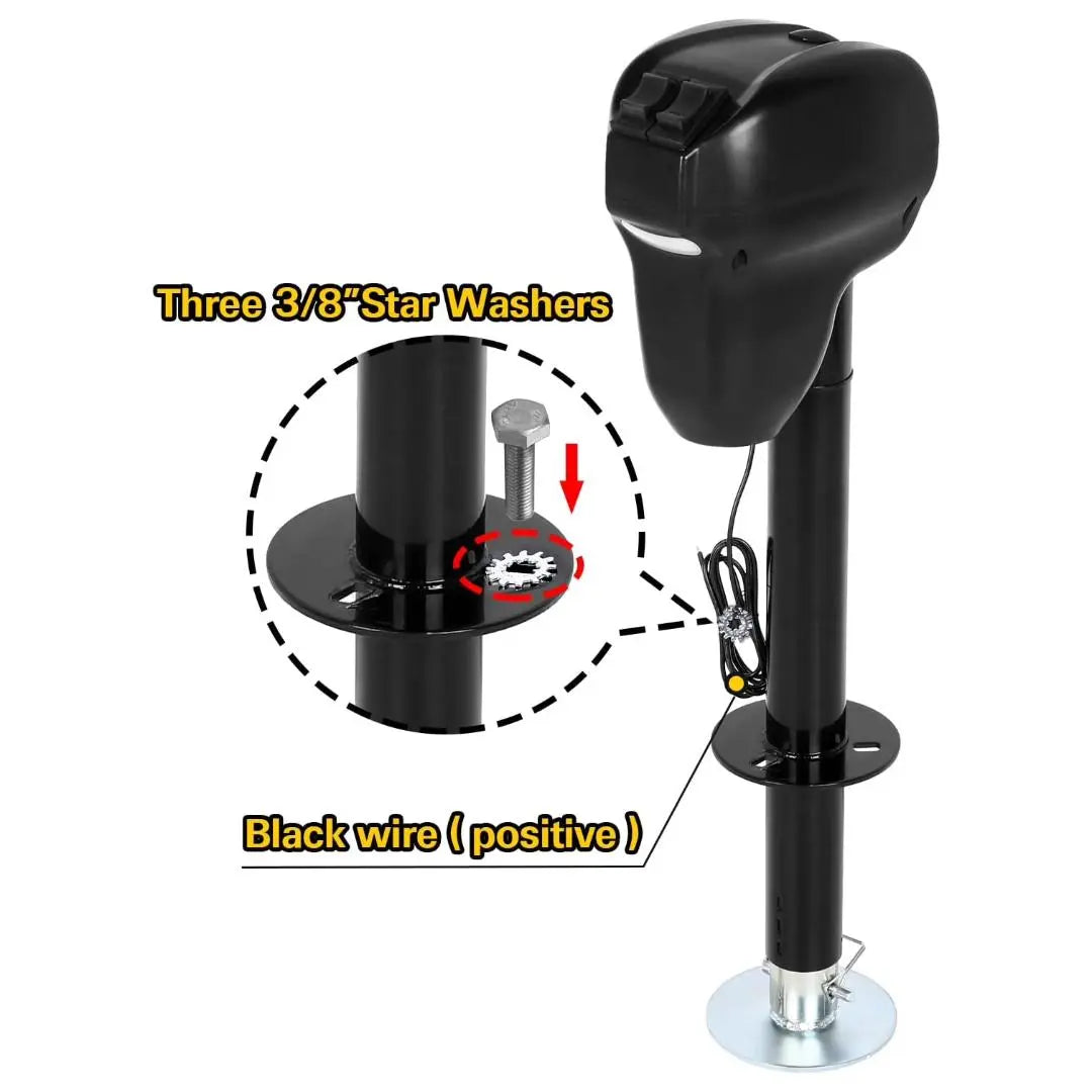 5000 Lbs Heavy Duty Electric RV Stabilizer Jack - 12V DC Power Tongue Jack with 600D Polyester Protective Cover, 29.5