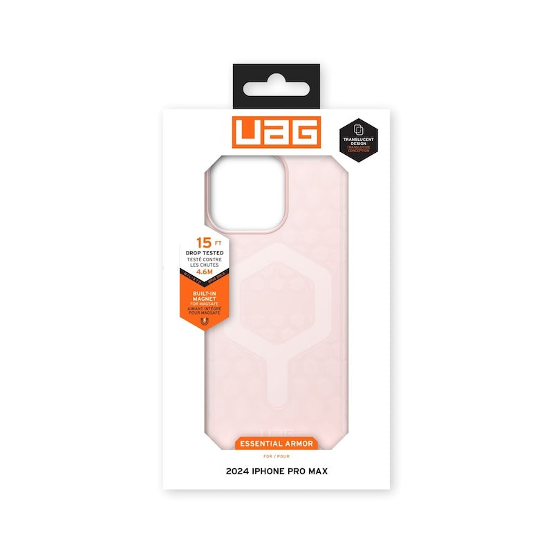 UAG Essential Armor Case for iPhone 16 Pro Max - Rugged Protective Cover with Military Drop Tested (Pink) | Perfect for Outdoor Adventures & Daily Protection