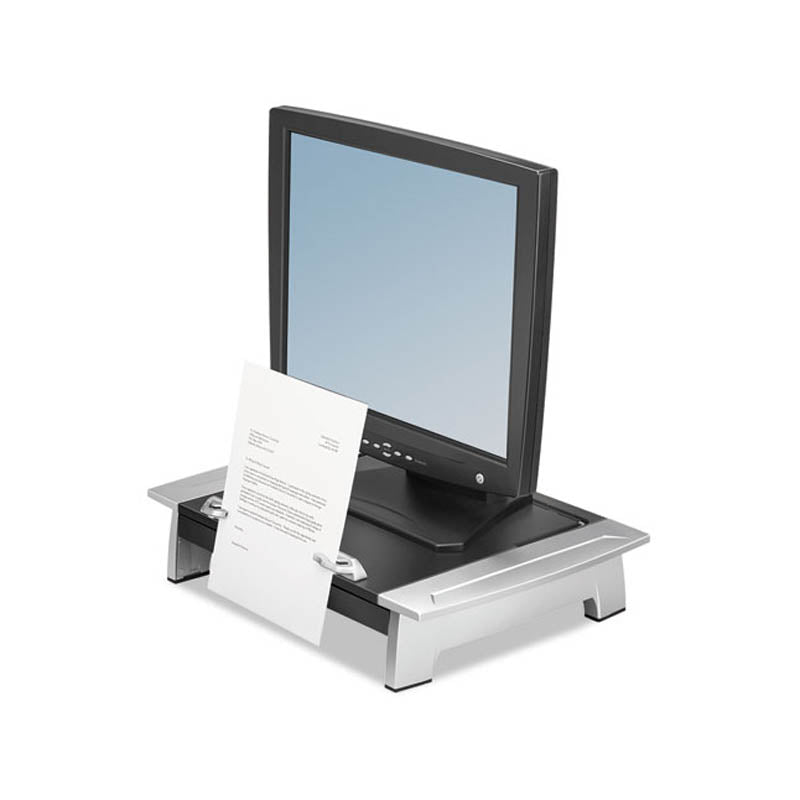 Ergonomic Monitor Stand with Storage Drawer & Document Holder - Adjustable Computer Riser for Office Desks, Laptop Stand with Organizer - Perfect for Home Office Setup & Workspace Organization