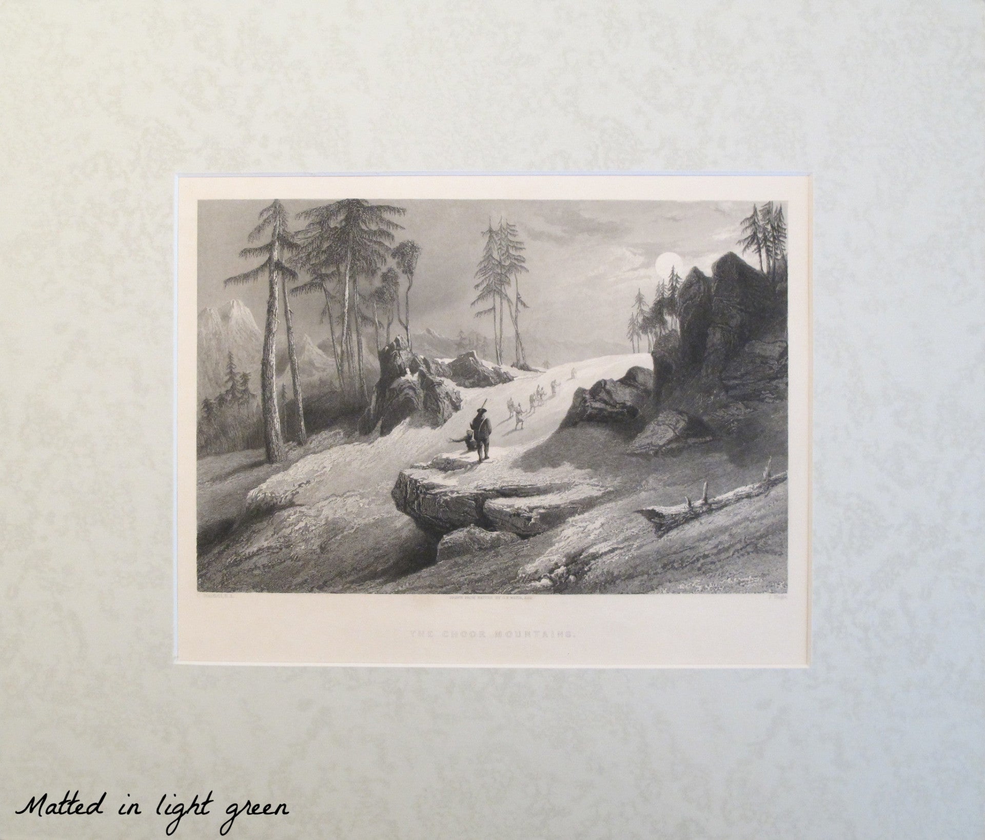 1845 Original Lithograph of The Choor Mountains by George Francis White - Antique Art Print for Home Decor & Collectors