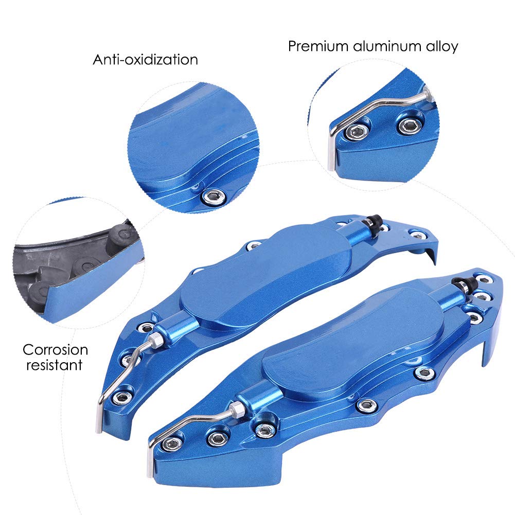 Qiilu 2-Piece Universal Rear Brake Caliper Covers - Durable Protector for 16-17 Inch Wheel Hubs | Perfect for Car Enthusiasts & DIY Auto Upgrades