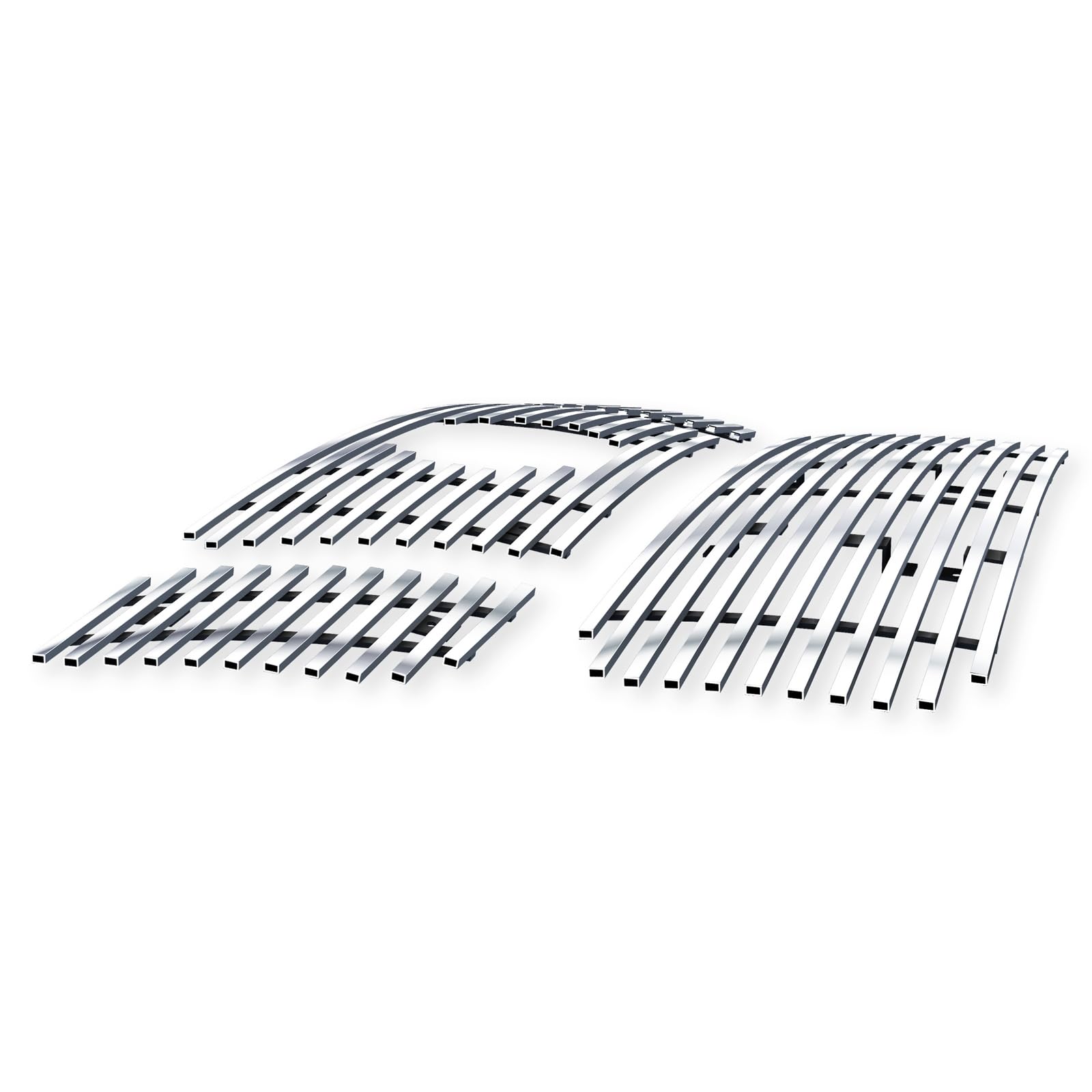 APS Compatible with Nissan Titan 2008-2015 Chrome Billet Front Grill Grille Insert Combo - Upper & Lower Bumper Replacement - N67814A - Perfect for Off-Roading & Truck Customization