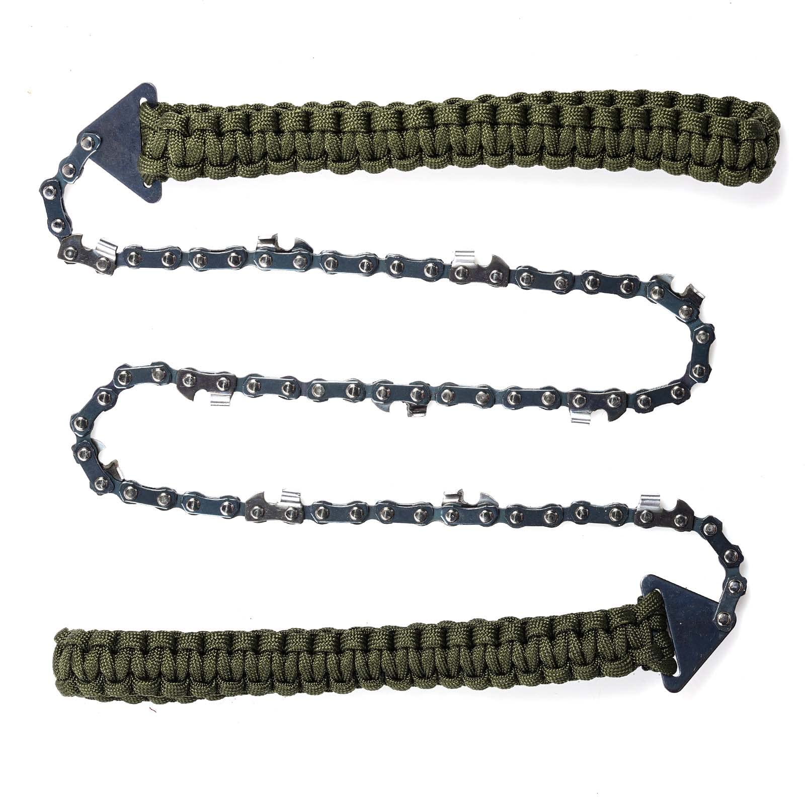 Folding Pocket Chainsaw with Paracord Handle - 24 Inch Emergency Survival Hand Saw for Camping, Hunting & Hiking - Durable Wood & Tree Cutting Tool (Army Green, 11 Teeth) - Perfect for Outdoor Adventures & Emergency Preparedness