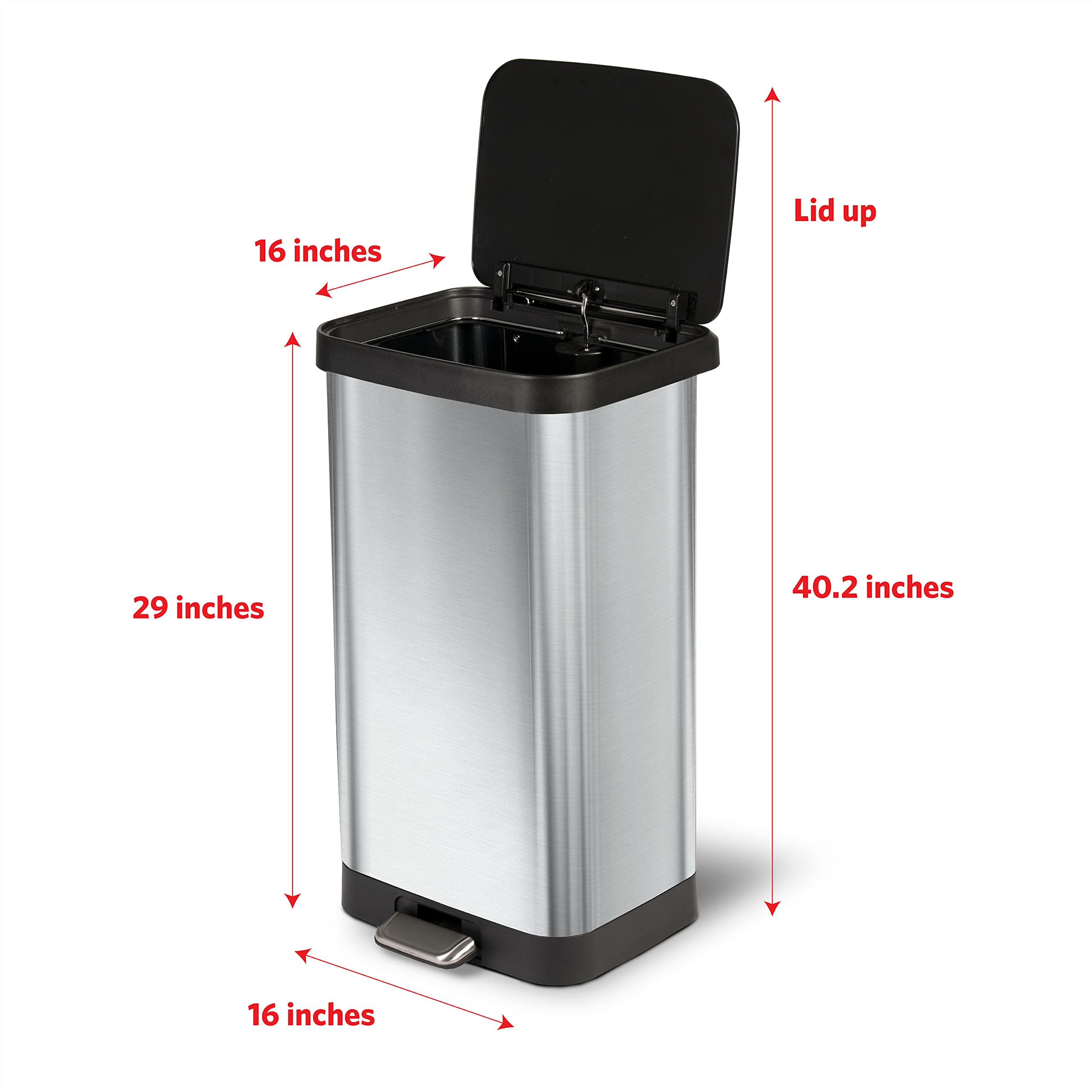 Stainless Steel Step Trash Can with Odor Protection - 20 Gallon Metal Kitchen Garbage Bin with Soft Close Lid, Foot Pedal & Waste Bag Holder | Perfect for Home, Office & Restaurant Use